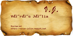 Vörös Júlia névjegykártya